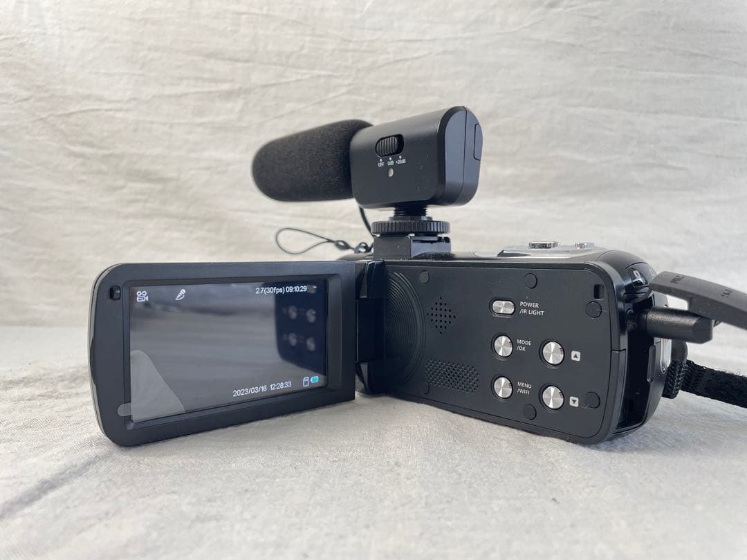 4K Ultra HD ビデオカメラ 外部マイク付き
