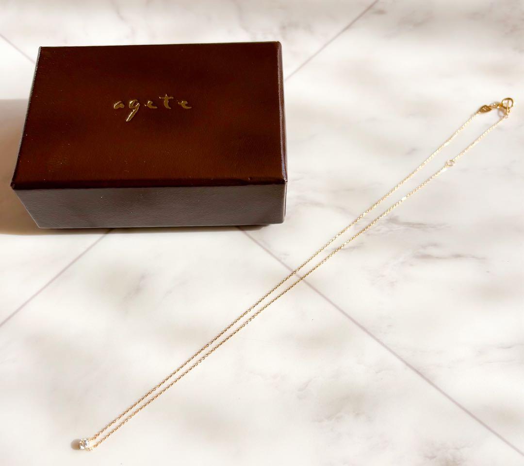 agete◎K18ダイヤモンドネックレス 0.1ct