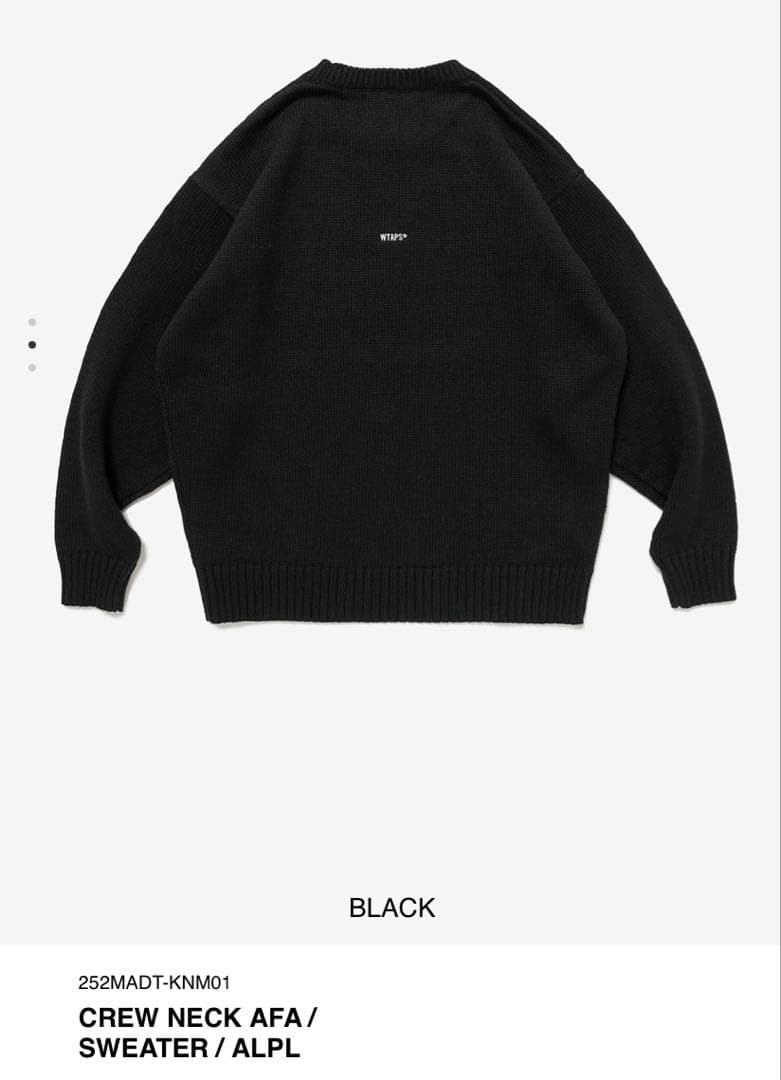 Wtaps クルーネックニット ブラック 04(XL)サイズ