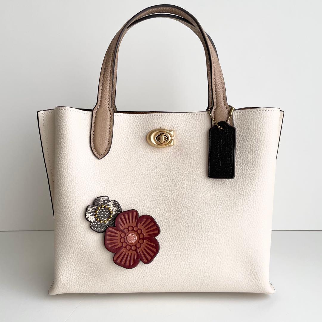 コーチ COACH ハンドバッグ ウィロウ トート 24 ティーローズ ほぼ新品