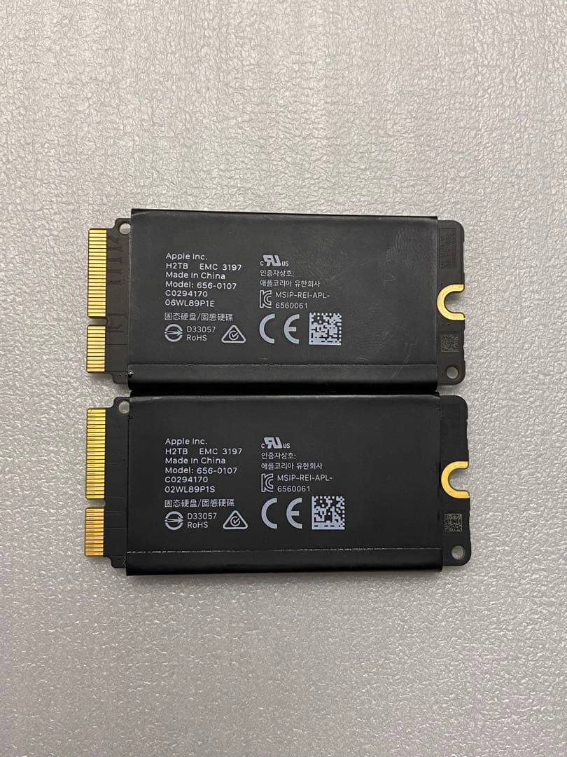 内蔵型SSD APPLE SSD H2TB EMC 3197 (2TBx2) 4TB NVMe