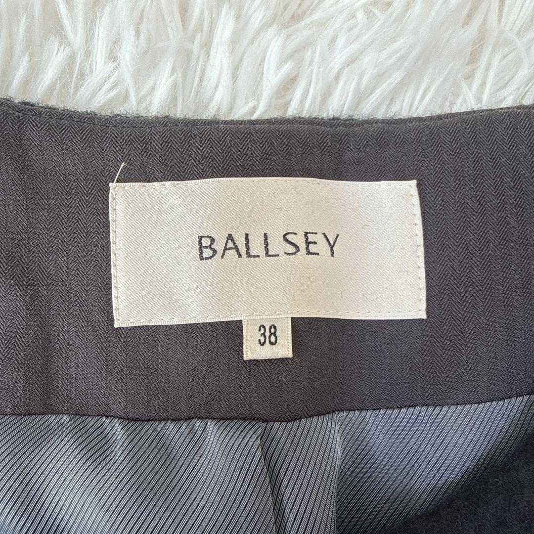 BALLSEY 38 黒色 ノーカラーコート ウール アルパカ アンゴラ