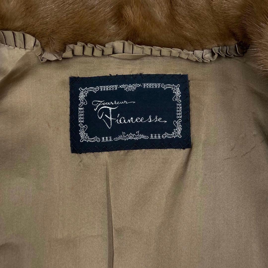 毛皮 ミンク ハーフコート ファー アウター ライトブラウン 9号