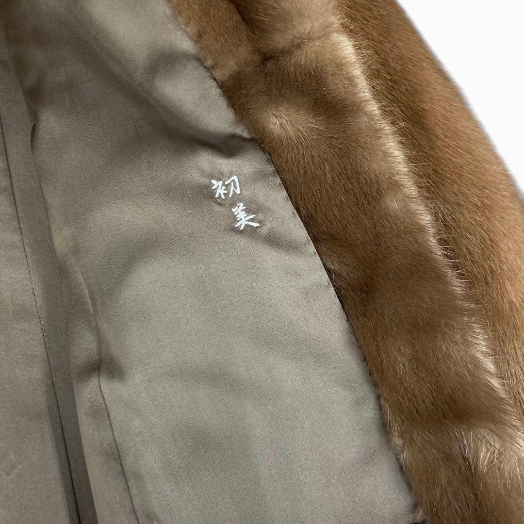 毛皮 ミンク ハーフコート ファー アウター ライトブラウン 9号