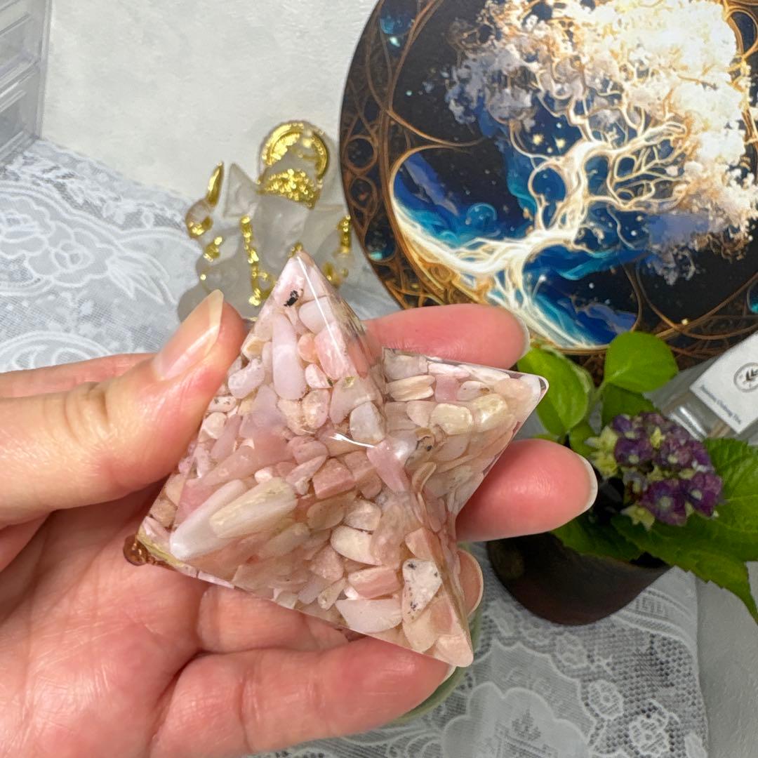 オルゴナイト マカバスター 中 ピンクオパール