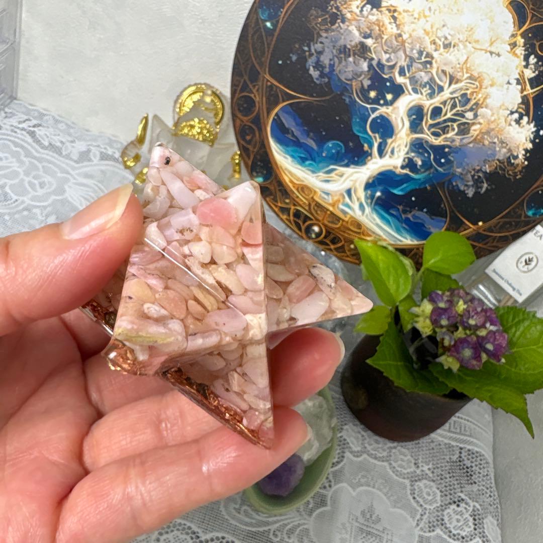 オルゴナイト マカバスター 中 ピンクオパール