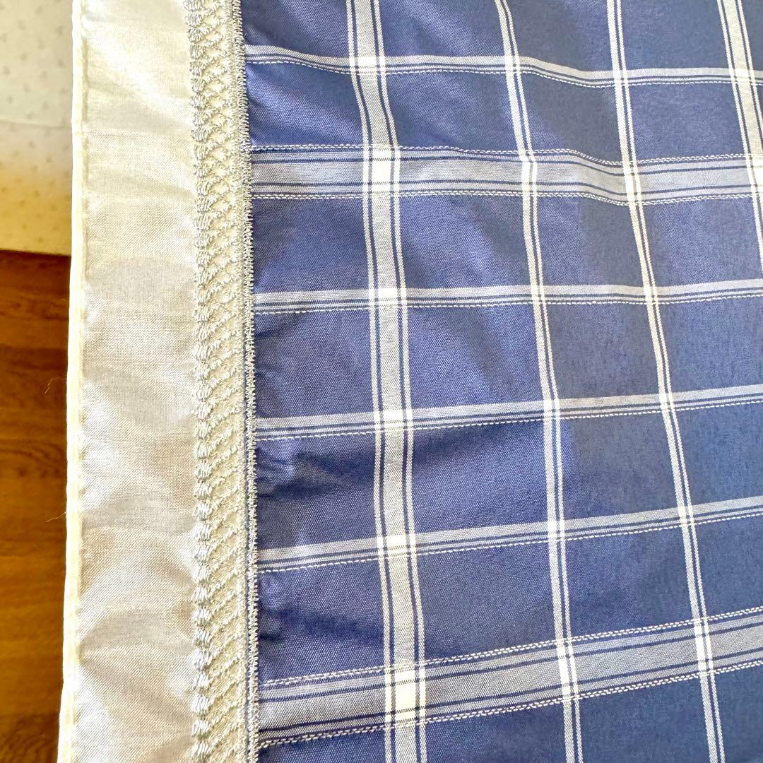 新品★サンドレス　晴雨兼用　日傘　楽折　1級遮光　遮熱　ブルー　チェック　レース