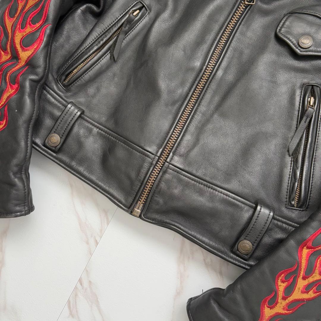 希少✨️Harley Davidsonレザー ライダース ジャケット 刺繍 M