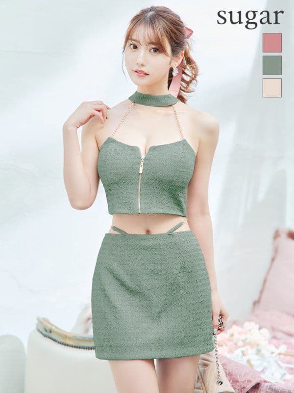 Glossy グロッシー チョーカーセットアップミニドレス