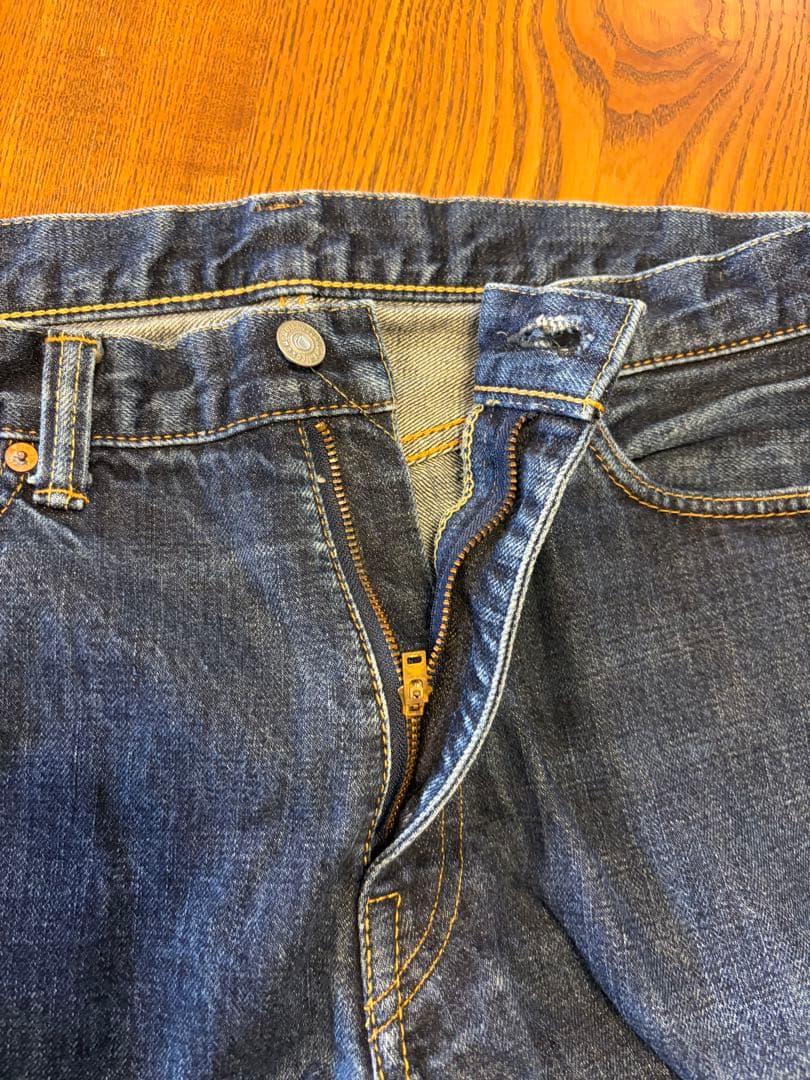 桃太郎ジーンズ 出陣ミドルストレート ジッパーフライ w34