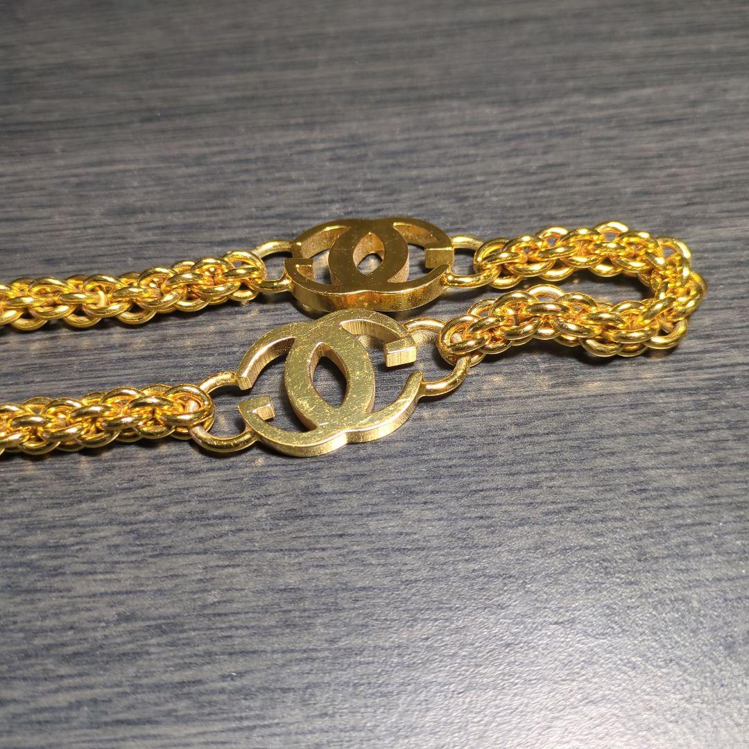 GUCCI　グッチ　チェーンベルト　ダブルG　インターロッキング　ゴールド