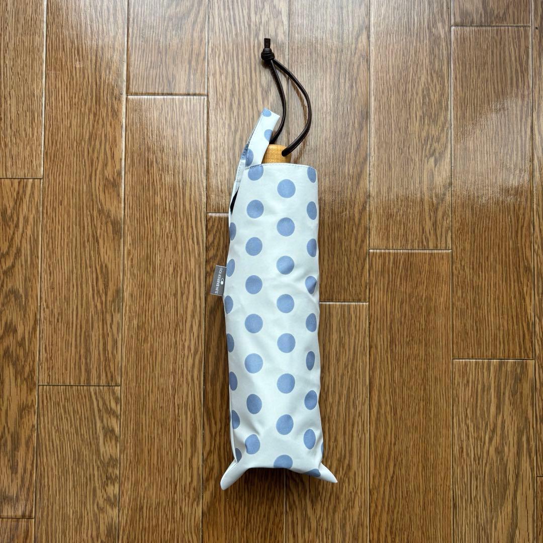 sun barrier100 3段折折りたたみ日傘 水玉模様 ホワイト