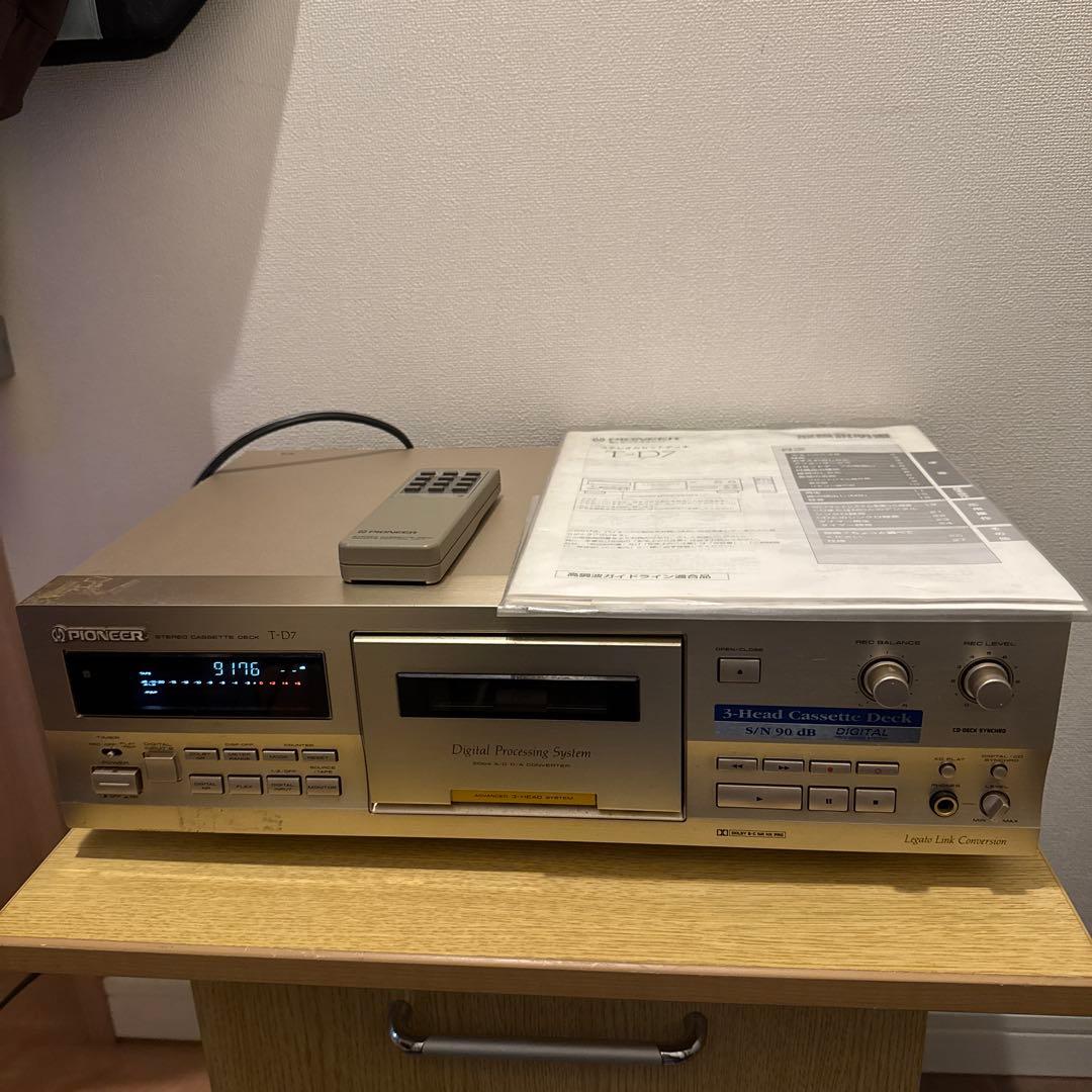【動作品】Pioneer T-D7 パイオニア カセットデッキ リモコン付き