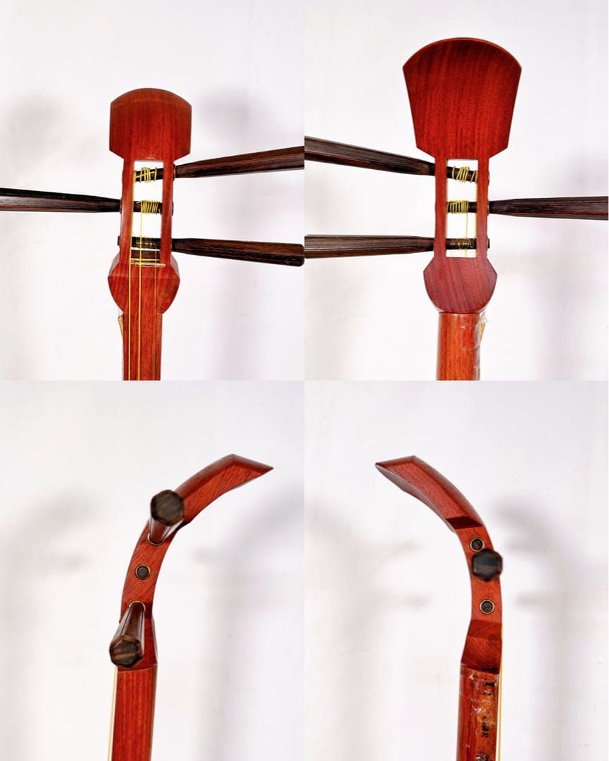 【希少】長唄三味線　細棹　花梨　正寸　丸打胴　本皮　現状品