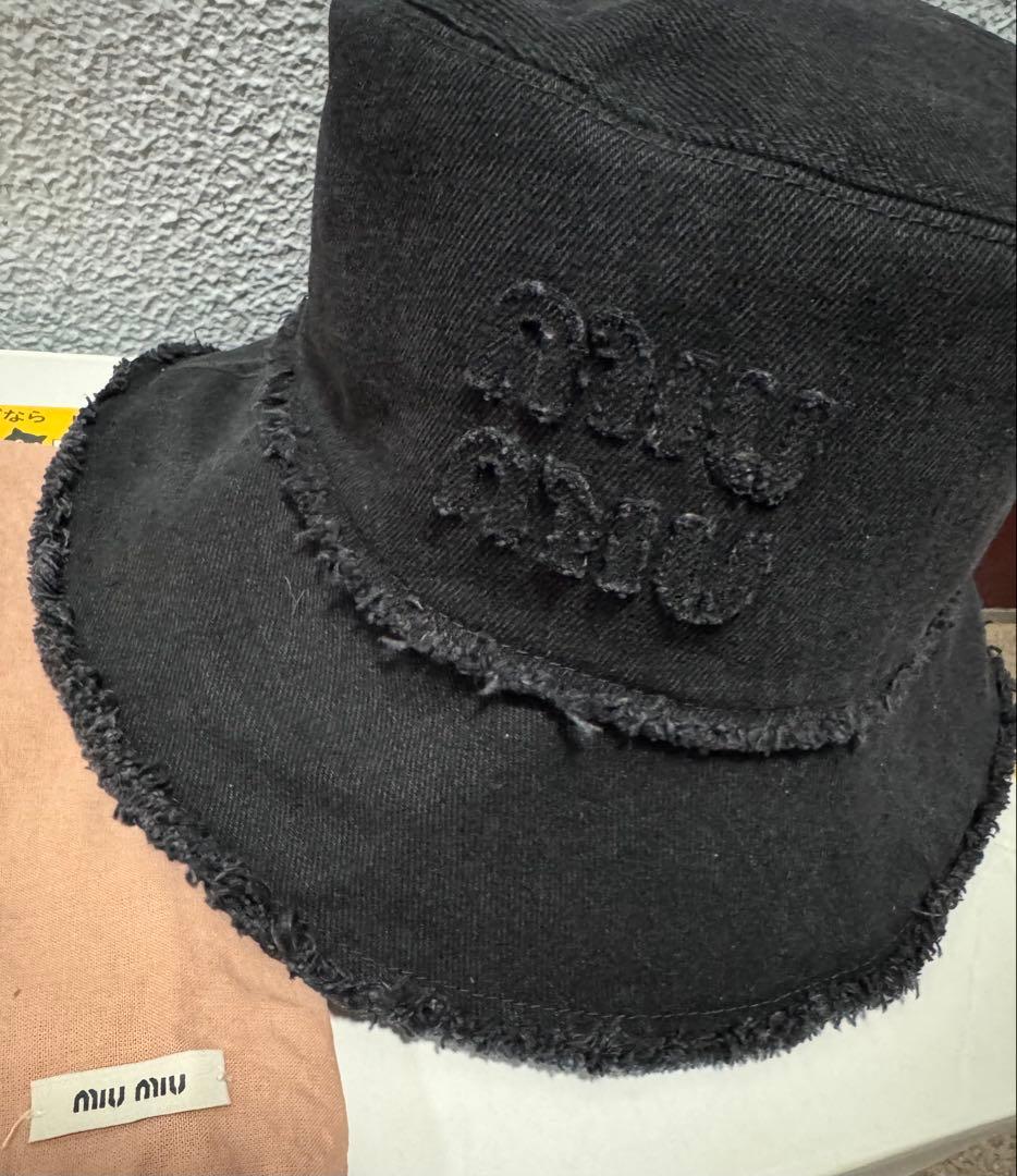 miumiuデニム バケットハット M 男女兼用