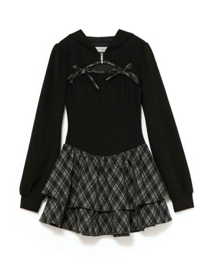 BUBBLES チェックパーカーワンピース