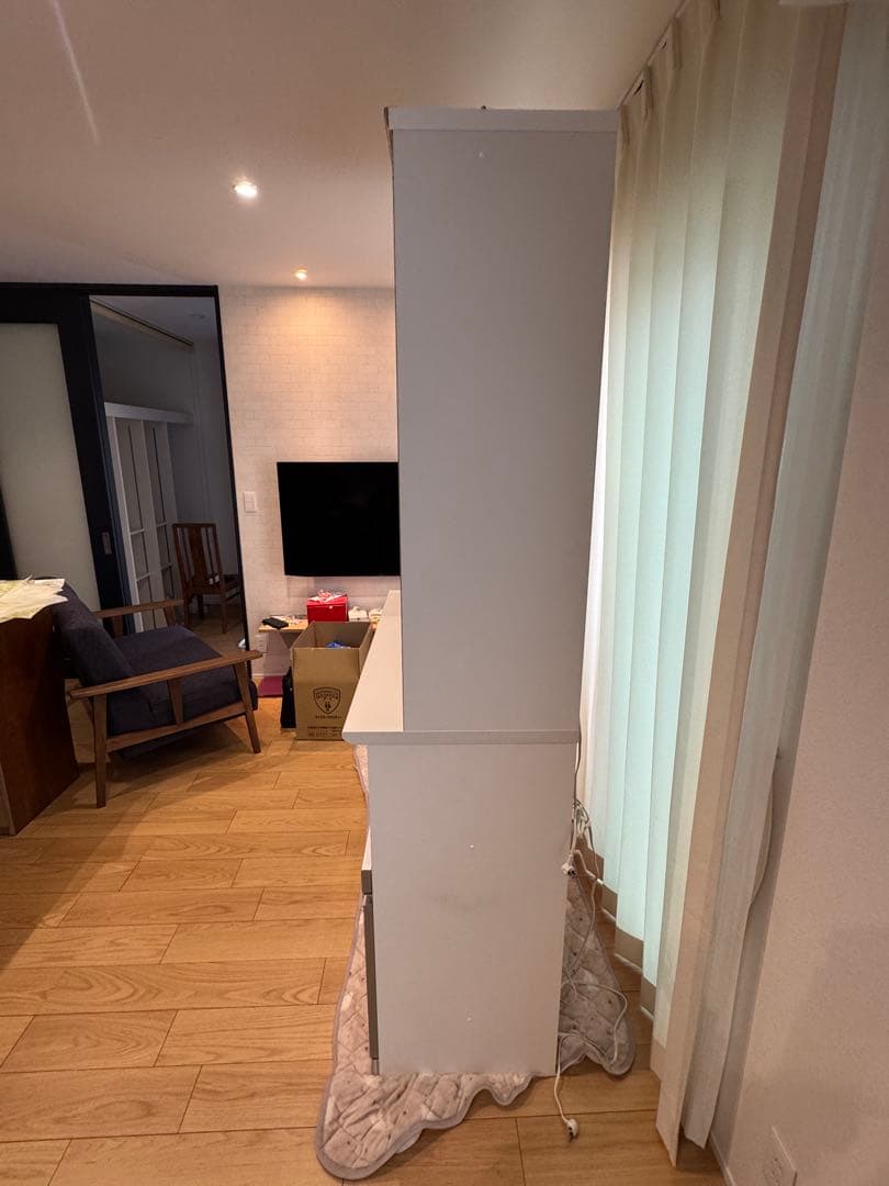 なご【綾野製作所 】高級食器棚 キッチンボード120㎝幅(超美品)送料込