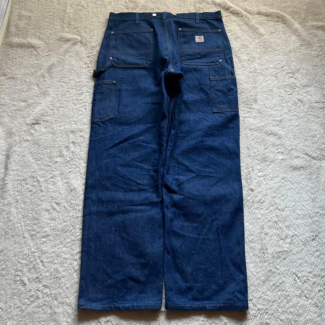 希少 濃紺carhartt ダブルニー デニムペインターパンツ 36×30 美品