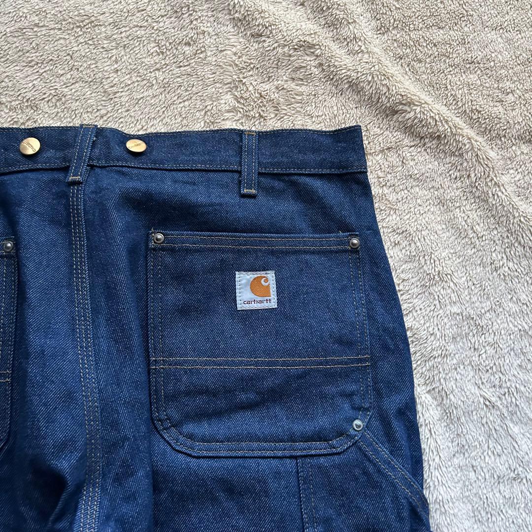 希少 濃紺carhartt ダブルニー デニムペインターパンツ 36×30 美品