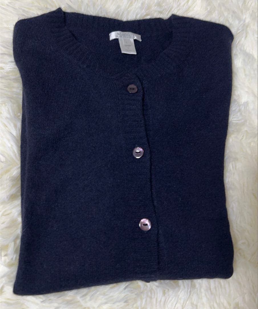 週末セール❣️美品⭐️MaxMara ピュアカシミヤ カーディガン ￼L 紺