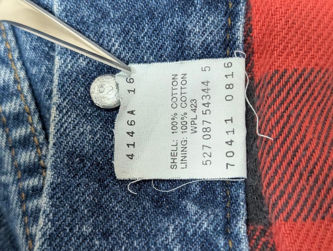 値下☆46☆80s USA製 リーバイス 70411 ネルライナー デニムJKT