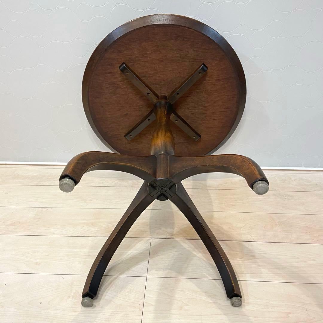 【アンティーク】丸型ハイテーブル ペデスタル脚 北欧風 円形カウンター ②