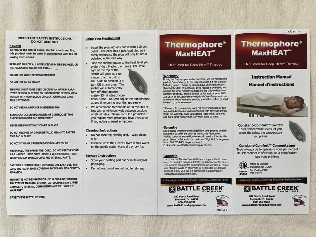 BATTLE CREEK / THERMOPHORE CLASSIC（Lサイズ）