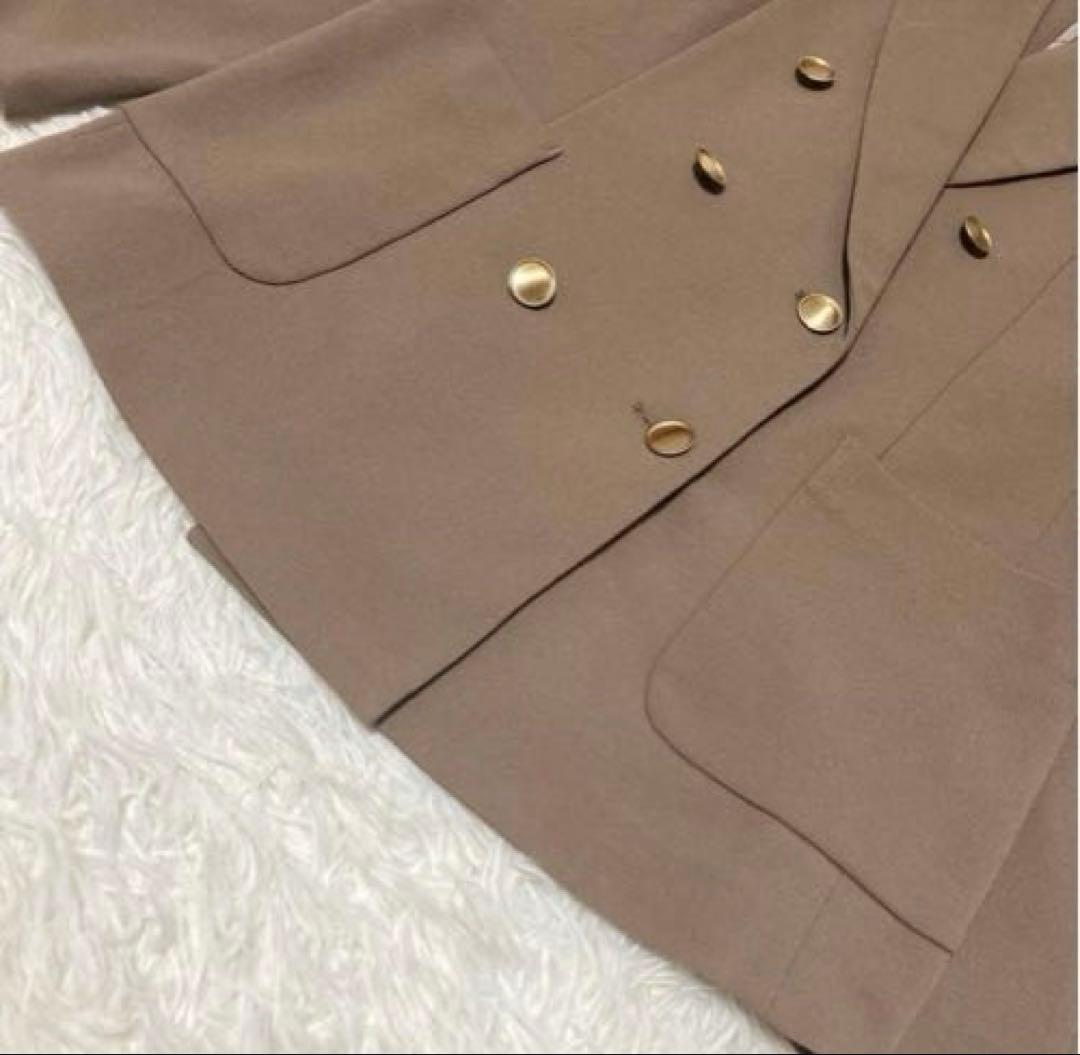 allureville レノクロスダブルブレストジャケット　伸縮性　ベージュ