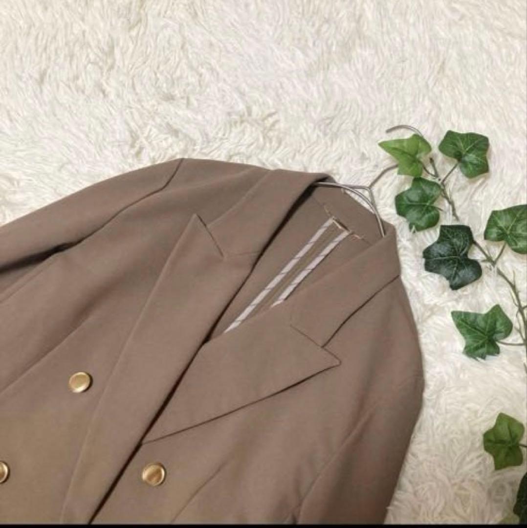 allureville レノクロスダブルブレストジャケット　伸縮性　ベージュ