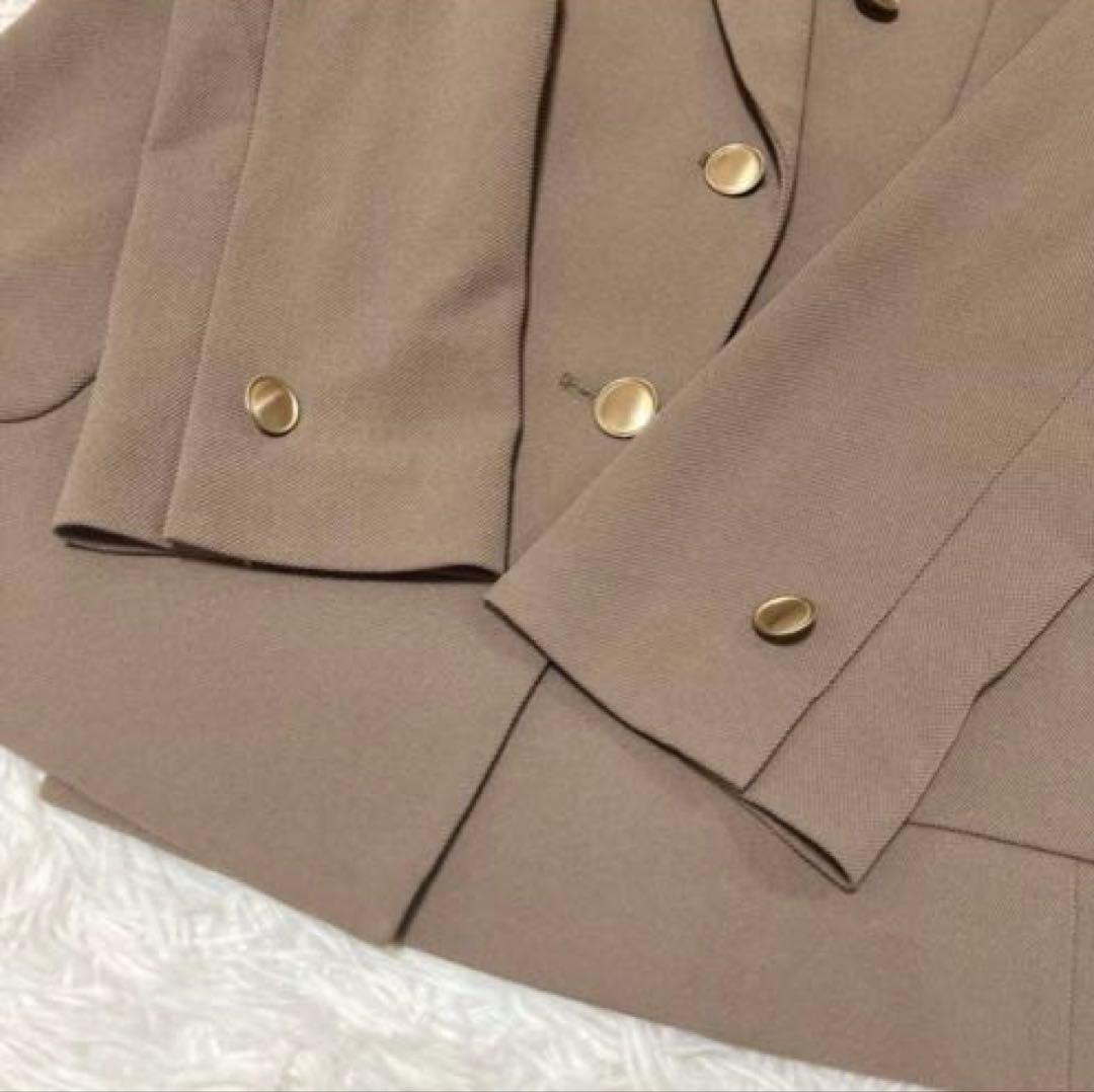 allureville レノクロスダブルブレストジャケット　伸縮性　ベージュ