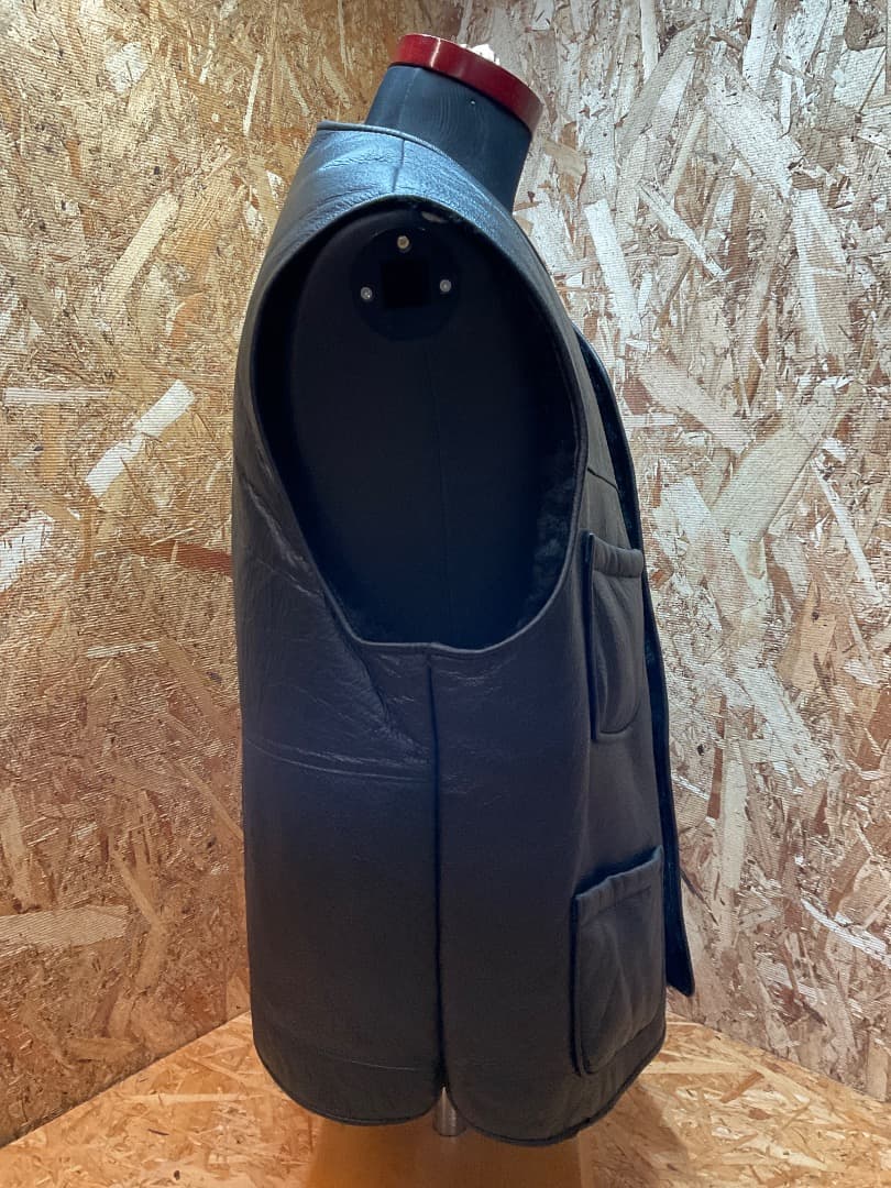 ポールスミス 90s イングランド製 ムートン レザーベスト ジレ 黒 M