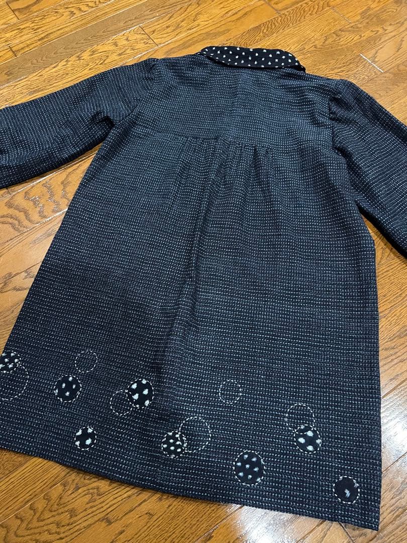 着物リメイク　絣のアウター　書生絣 雪ん子