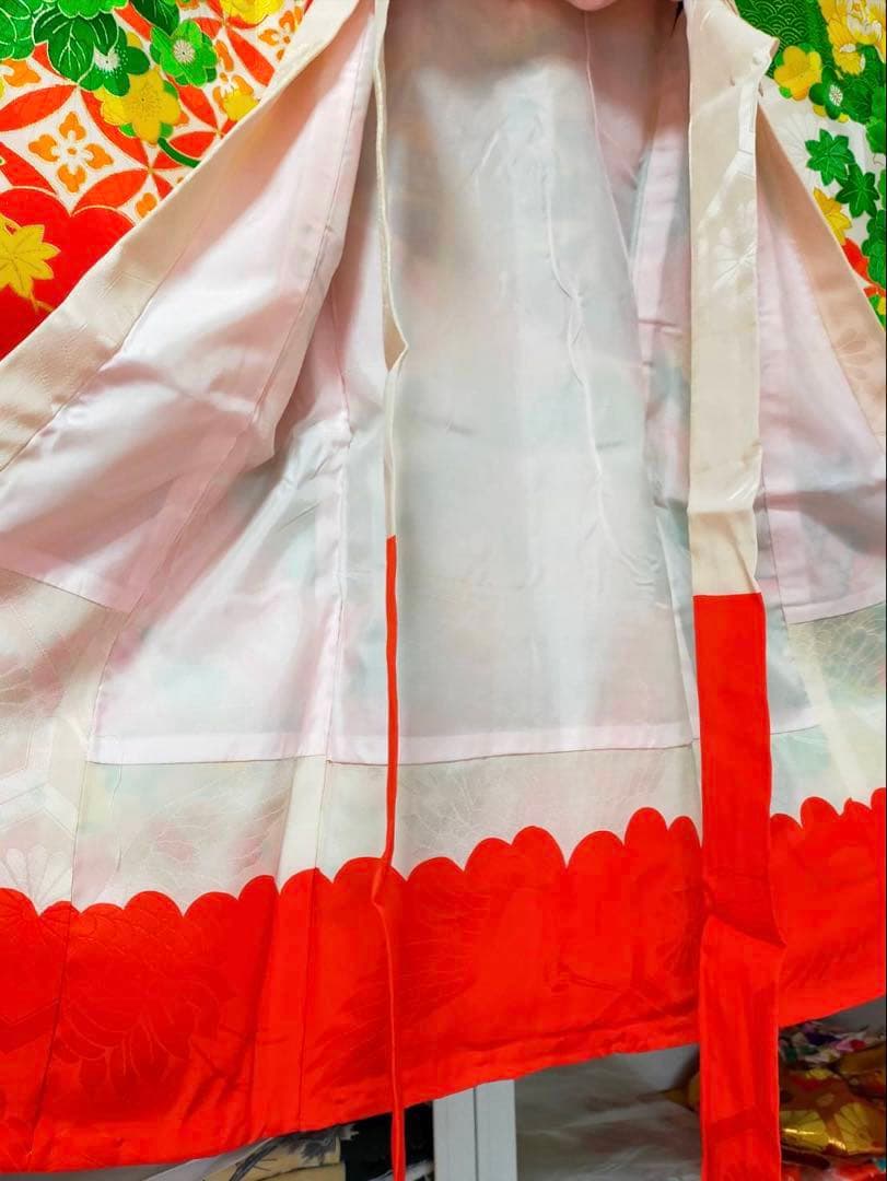 □ 正絹女児用　お宮参り　掛け着　初着　七五三　アンティーク　牡丹刺繍