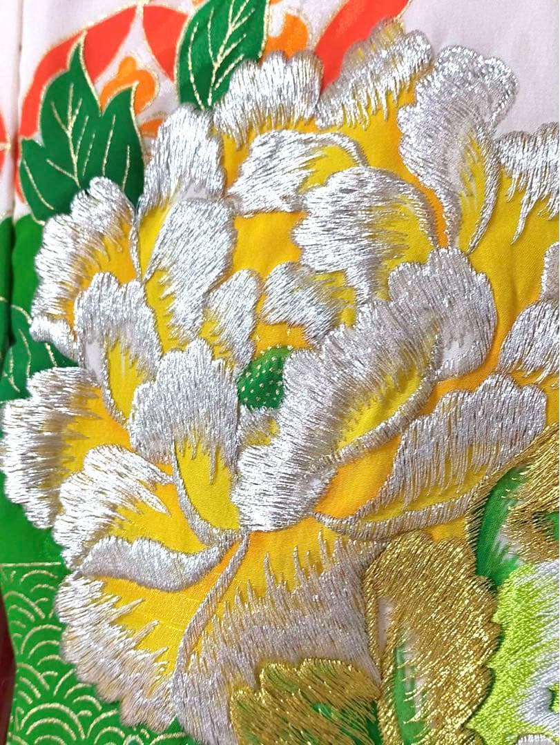 □ 正絹女児用　お宮参り　掛け着　初着　七五三　アンティーク　牡丹刺繍