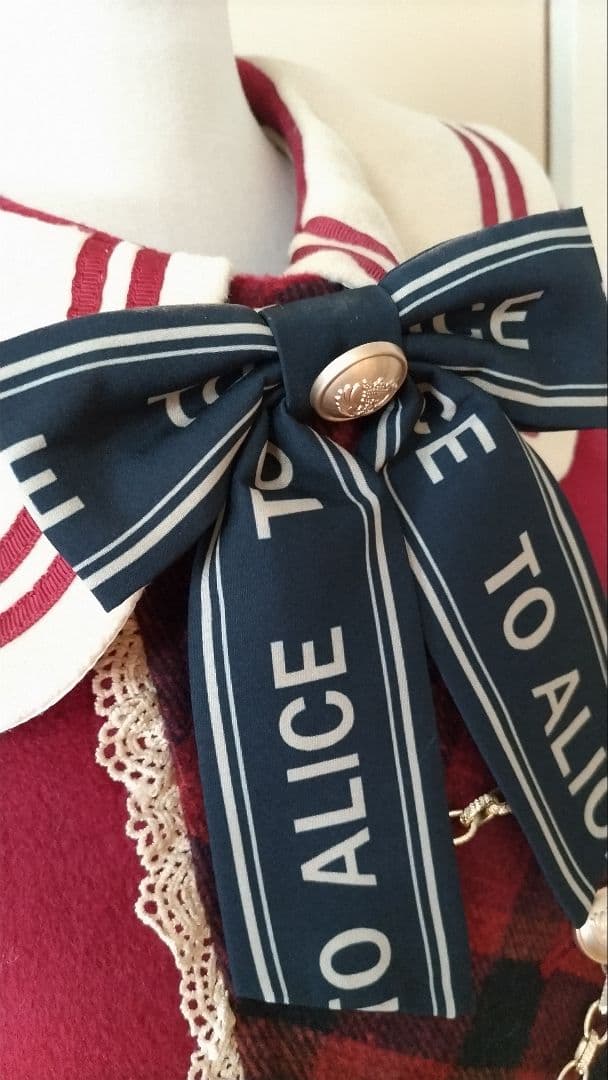 No.2877_to alice_ボルドーくまちゃん柄ケープ風コート2点セット