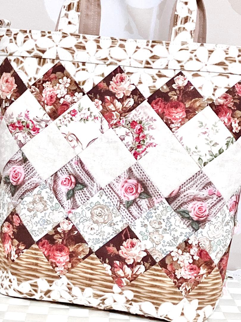 ♡*♡様 薔薇の花かご トートバッグ パッチワーク