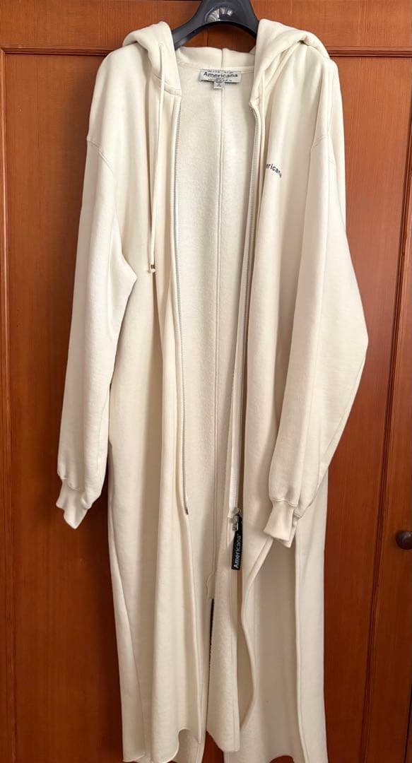 断捨離美さま専用Americanaオフホワイトフード付きロングパーカー美品