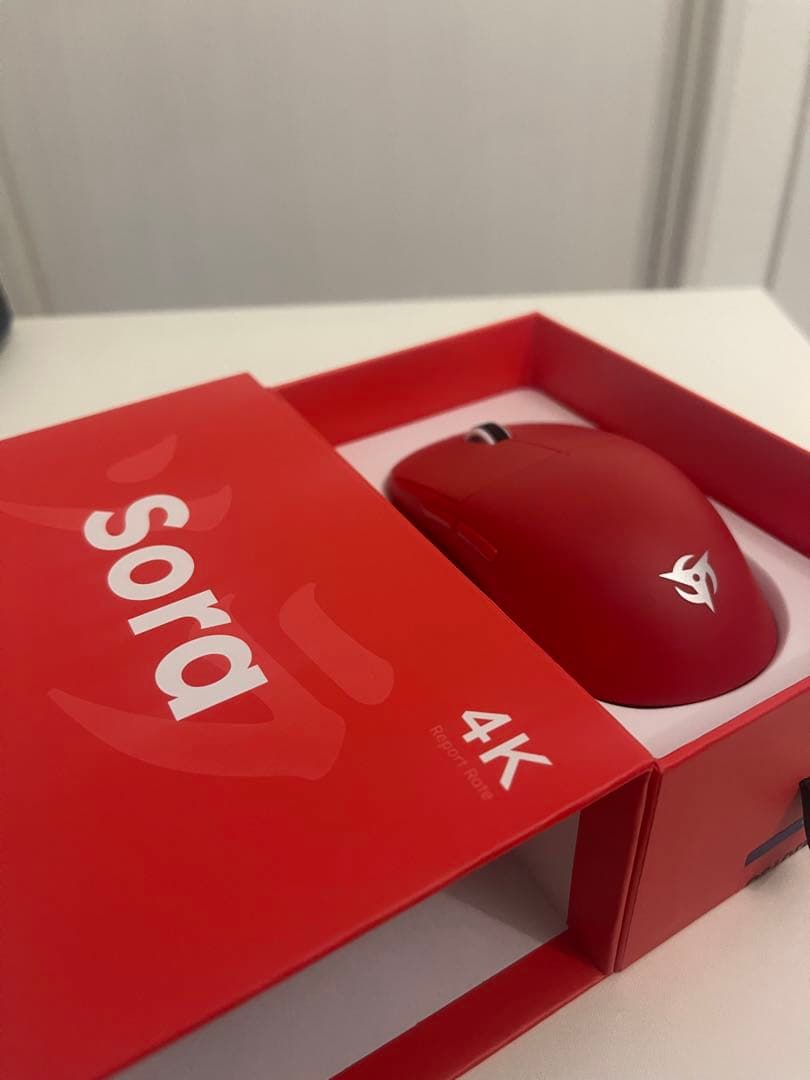 Sora 4K レッド ワイヤレスマウス 本体