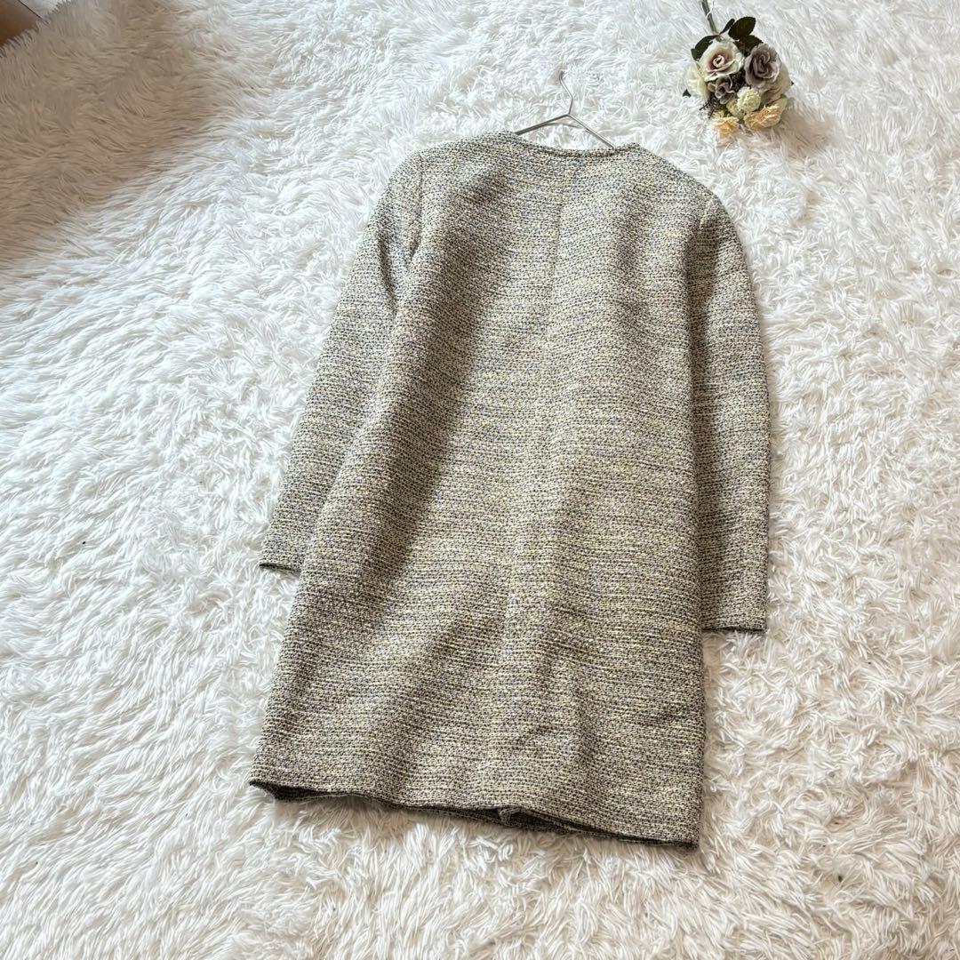 theory luxe ノーカラーツイードジャケットコート　40 ゆったり