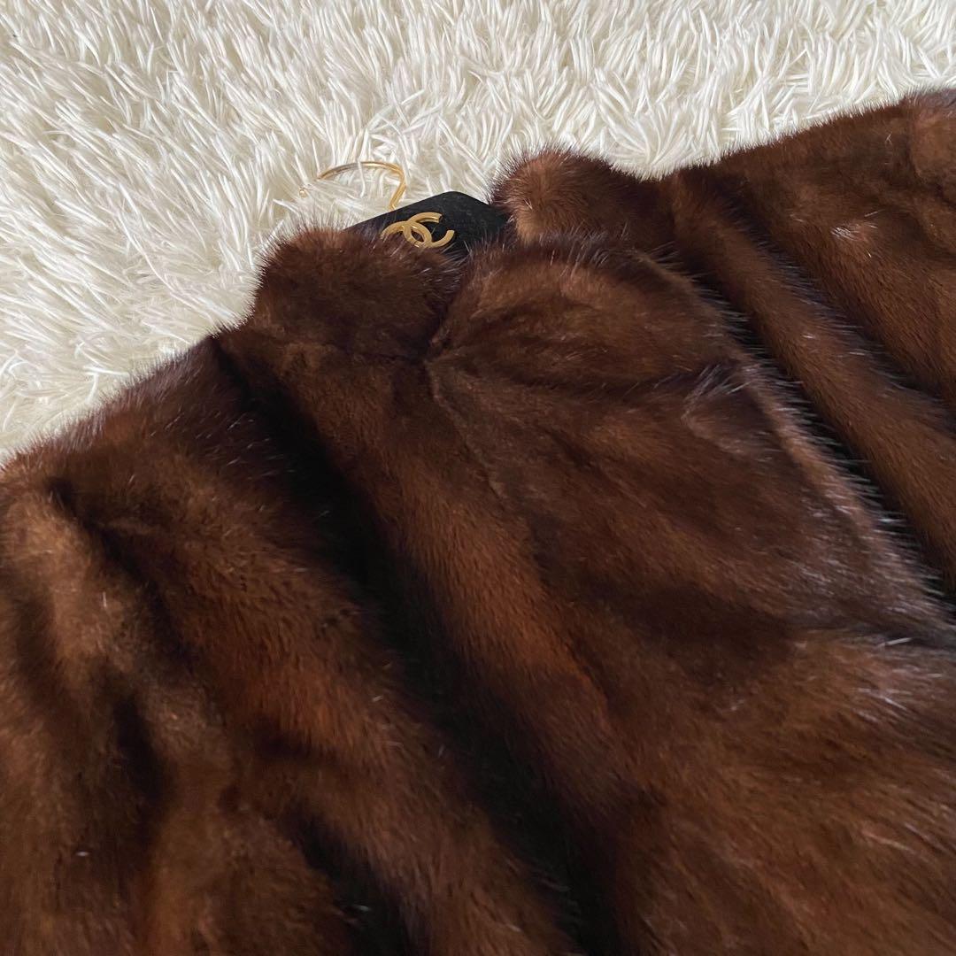 【美品✨】ミンク 毛皮 ファーコート ブラウン 毛並み⭕️ 希少サイズ 15