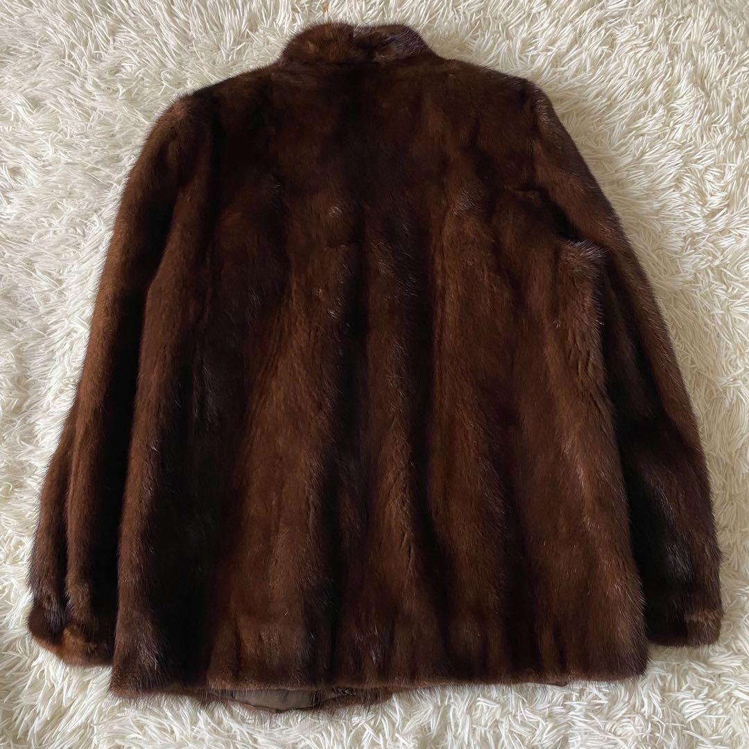 【美品✨】ミンク 毛皮 ファーコート ブラウン 毛並み⭕️ 希少サイズ 15