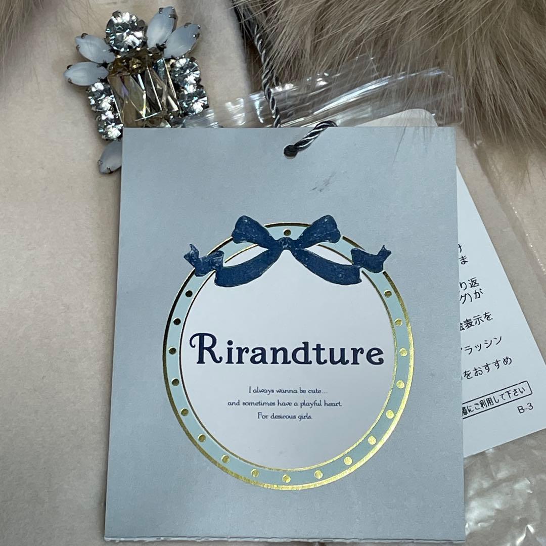 新品タグ付 リランドチュール ビジュー付 FOXファー コート M 定価5万