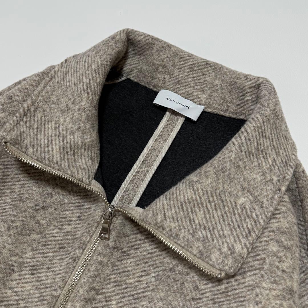 2025完売品✨ アダムエロペ ヘリンボンツイードボンディングコーディガン 美品