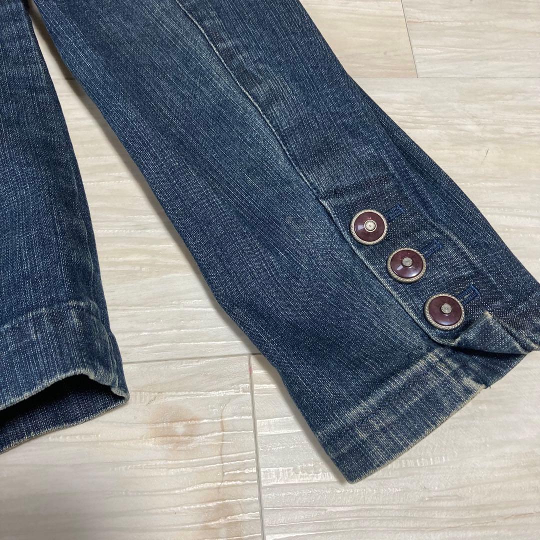 美品 インゲボルグ 豪華なリボンモチーフの衿飾り ジャケット デニム Lサイズ