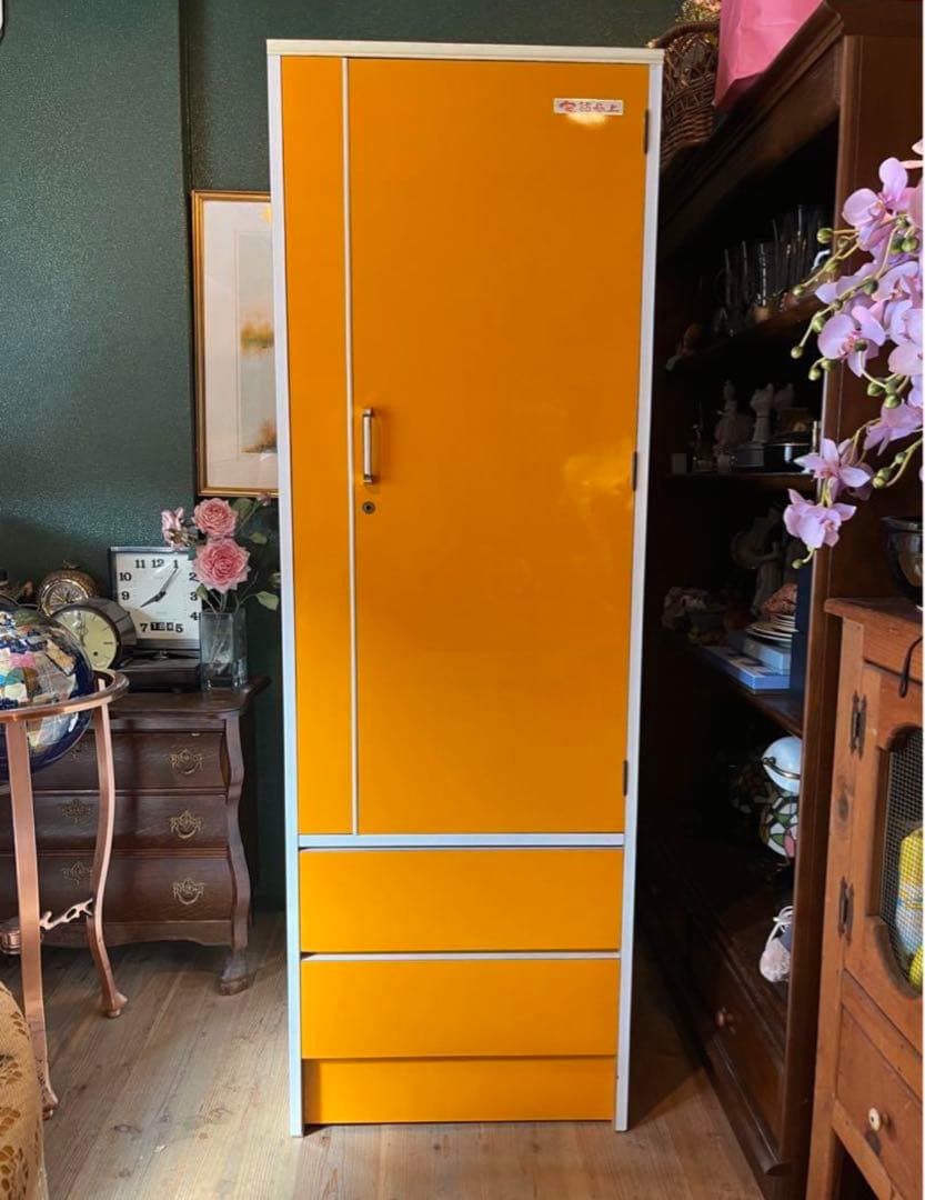 オレンジ クローゼット 昭和レトロ レトロポップ インテリア 当時物