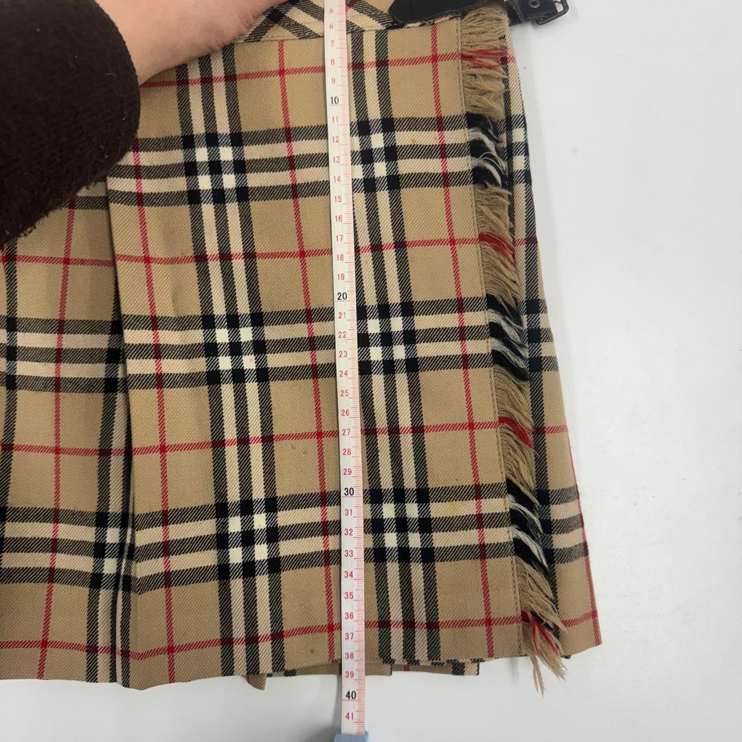 BURBERRY ノバチェック ウール プリーツミニスカート 36 ベージュ