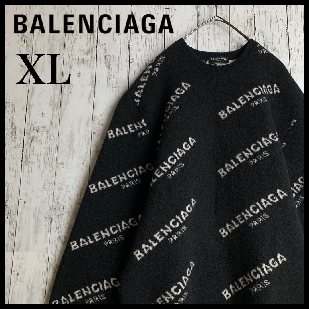 【即完売・超絶人気モデル】バレンシアガ☆総柄ロゴ入りニット セーター/2947.