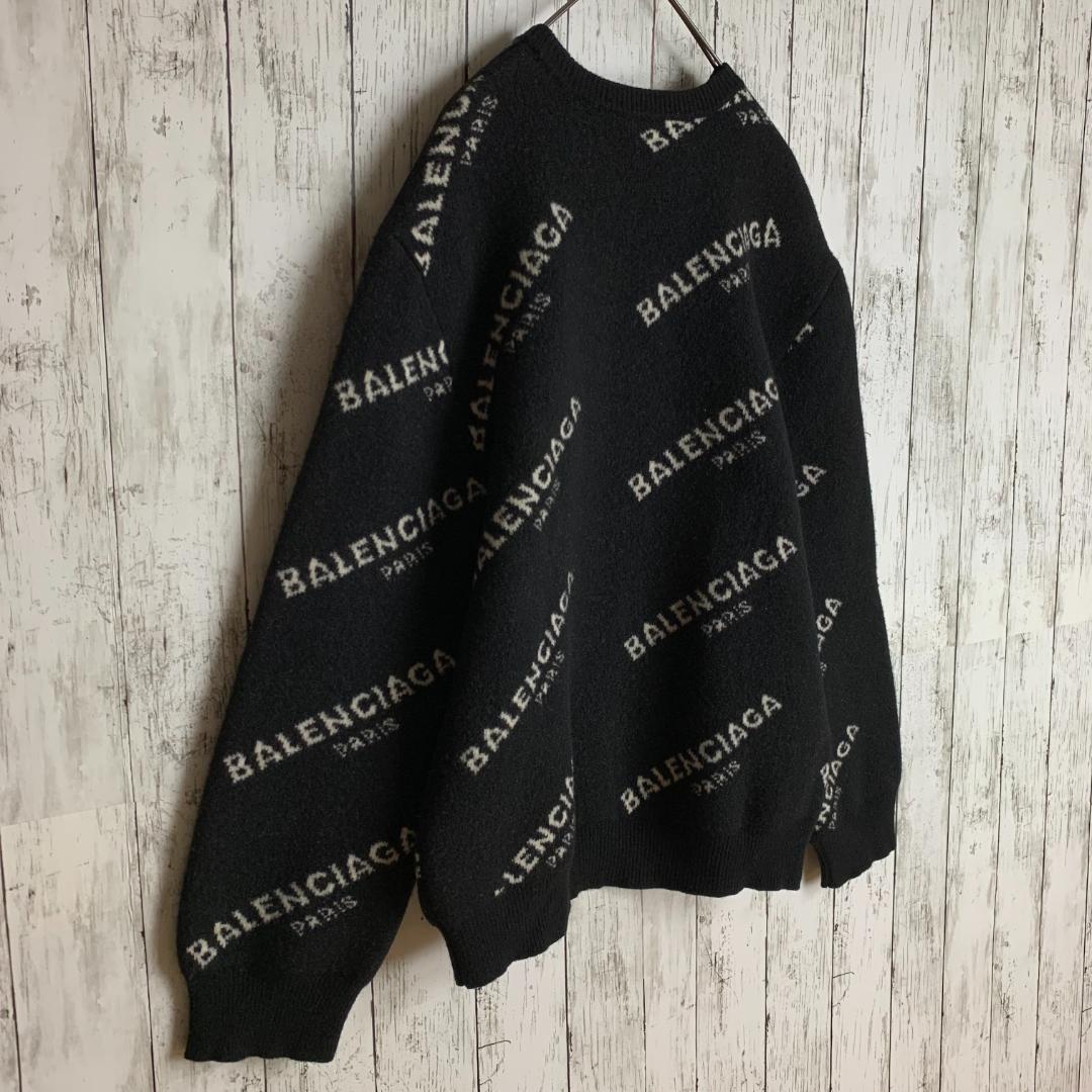 【即完売・超絶人気モデル】バレンシアガ☆総柄ロゴ入りニット セーター/2947.