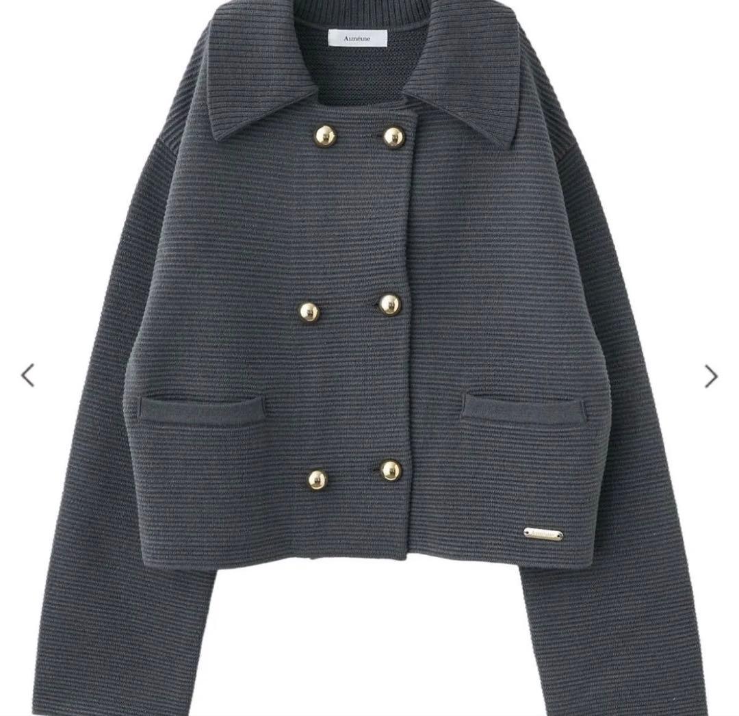 a*0様 Aimeine Wボタンニットジャケット　グレー　エメイン