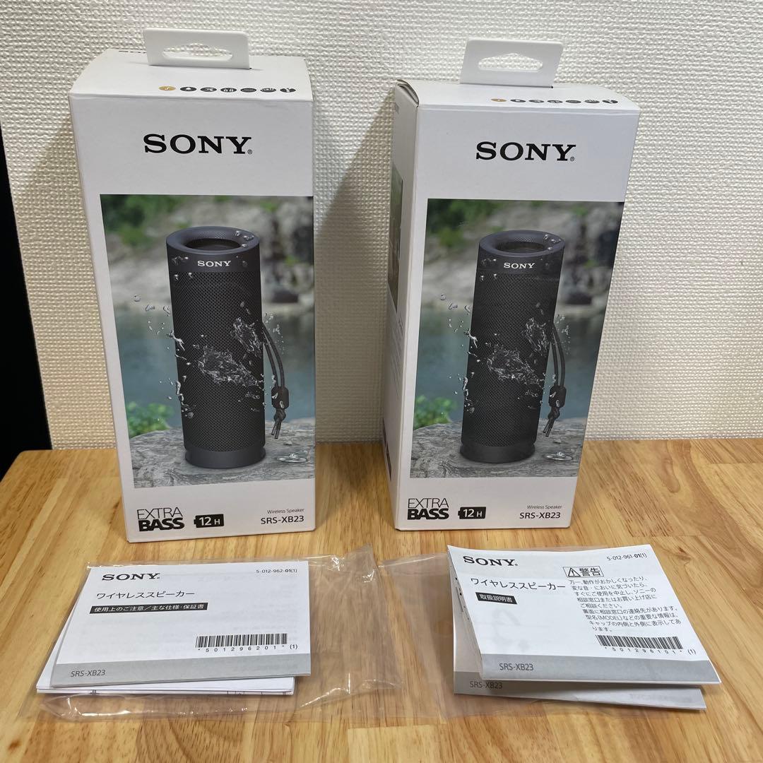 SONY ワイヤレススピーカー SRS-XB23（2本セット ステレオ出力可）